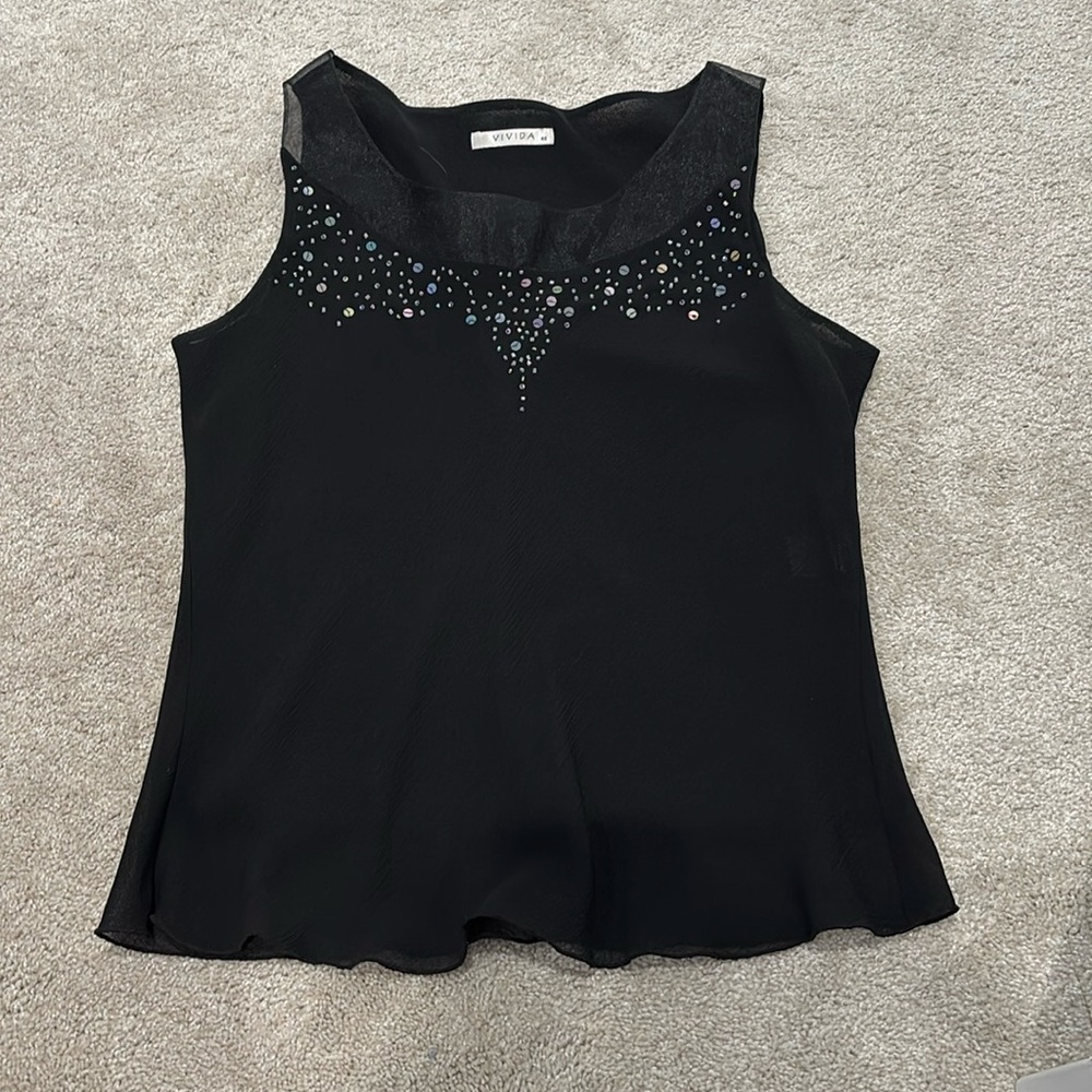 Black Sheer Sequin Top